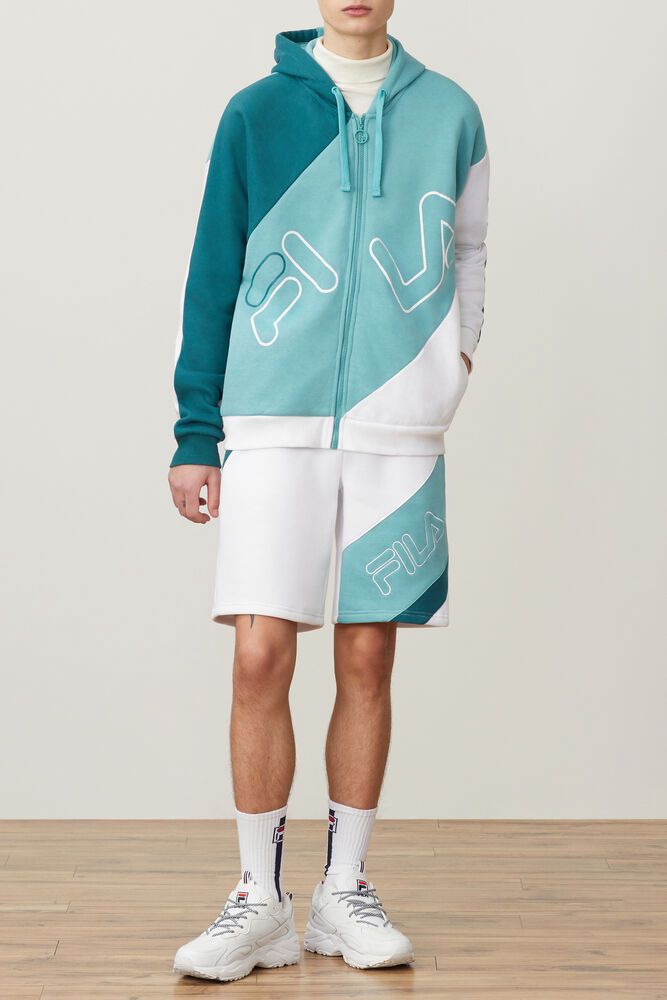 Fila Lazaro Turquoise Hoodie Mens - NZ 46950-ZIML